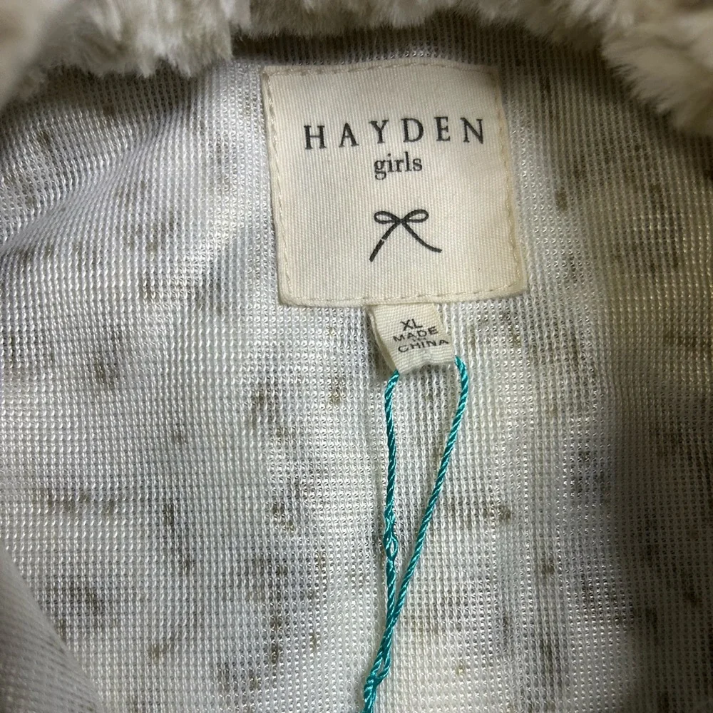 Hayden Girls Mock Neck Half Zip Leopard Print Top Size XL - Picture 5 of 8